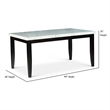 Pemberly Row White Marble Top Dining Table with Ebony black base