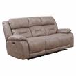 Pemberly Row Polyester Fabric Upholstered Power Recliner Sofa - Desert Sand