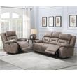 Pemberly Row Polyester Fabric Upholstered Power Recliner Sofa - Desert Sand