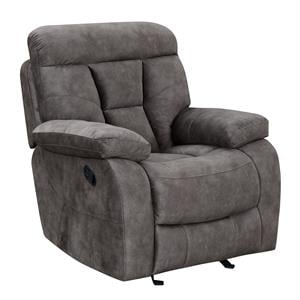 Pemberly Row Transitional Mushroom Upholstered Glider Recliner Chair