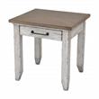 Pemberly Row Farmhouse / Country Rustic Ivory and Honey End Table