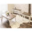 Pemberly Row Farmhouse / Country Rustic Ivory and Honey End Table
