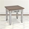 Pemberly Row Farmhouse / Country Rustic Ivory and Honey End Table
