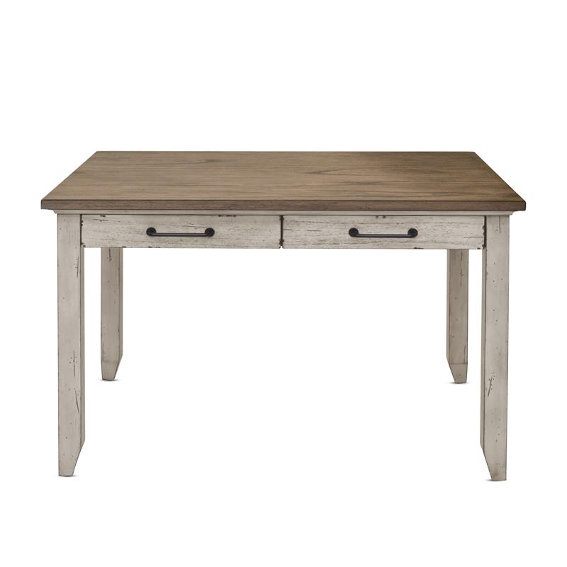 Pemberly Row Farmhouse Rustic Ivory and Honey Multi-Function Table