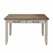 Pemberly Row Farmhouse Rustic Ivory and Honey Multi-Function Table