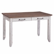Pemberly Row Farmhouse Rustic Ivory and Honey Multi-Function Table