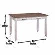 Pemberly Row Farmhouse Rustic Ivory and Honey Multi-Function Table