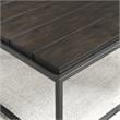 Pemberly Row Walnut with Dark Gray Metal Base Mixed Media Coffee Table