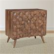 Pemberly Row Mid-Century Matte Walnut Solid Wood Accent Cabinet