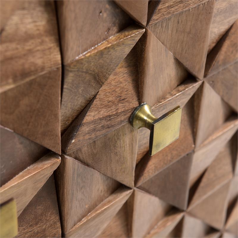 Pemberly Row Mid-Century Matte Walnut Solid Wood Accent Cabinet