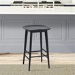 Pemberly Row Contemporary Black Solid Acacia Wood Counter Stool