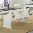 Pemberly Row Two-Tone Ivory and Dark Oak Farmhouse Dining Bench with Back