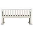 Pemberly Row Two-Tone Ivory and Dark Oak Farmhouse Dining Bench with Back