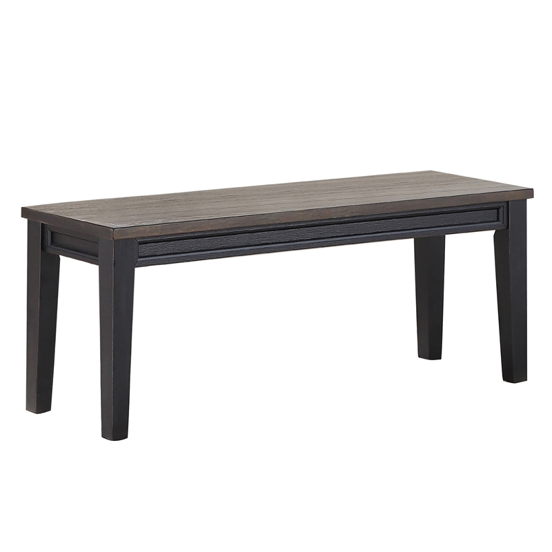 Pemberly Row Noir Two-Tone Ebony Back and Driftwood Dining Bench Solid wood