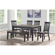 Pemberly Row Noir Two-Tone Ebony Back and Driftwood Dining Bench Solid wood