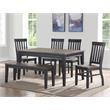 Pemberly Row Farmhouse Noir Two-Tone Dining Side Chair in Black