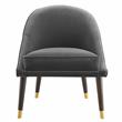 Pemberly Row Modern Mid-Century Velvet Accent Chair in Charcoal