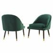 Pemberly Row Modern Mid-Century Velvet Accent Chair in Green
