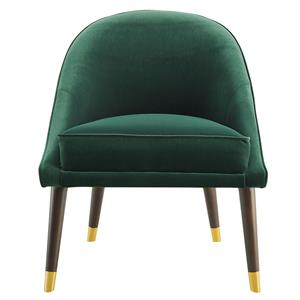 Pemberly Row Modern Mid-Century Velvet Accent Chair in Green