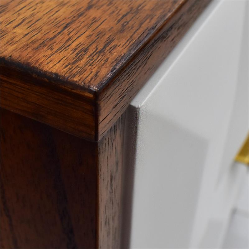 Pemberly Row Mid-Century Burnished Walnut Solid Acacia Nightstand