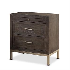 Pemberly Row Contemporary Walnut Engineered Wood 2-drawer Nightstand