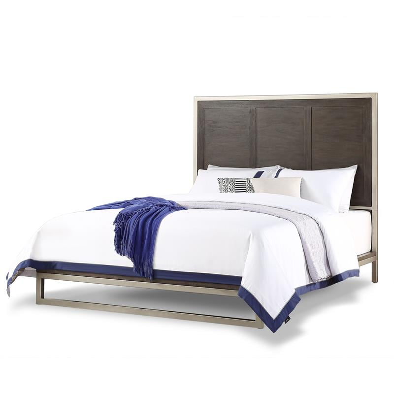 Pemberly Row Contemporary Walnut King Engineered Wood Platform Bed