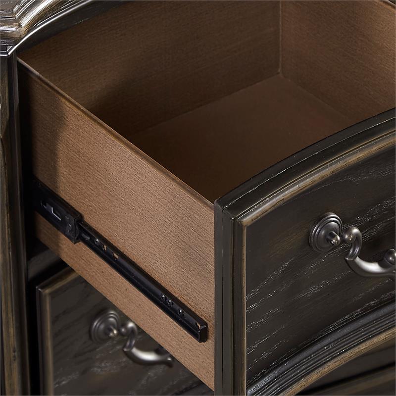 Pemberly Row Traditional Multi-step Molasses 3-drawer Wood Nightstand