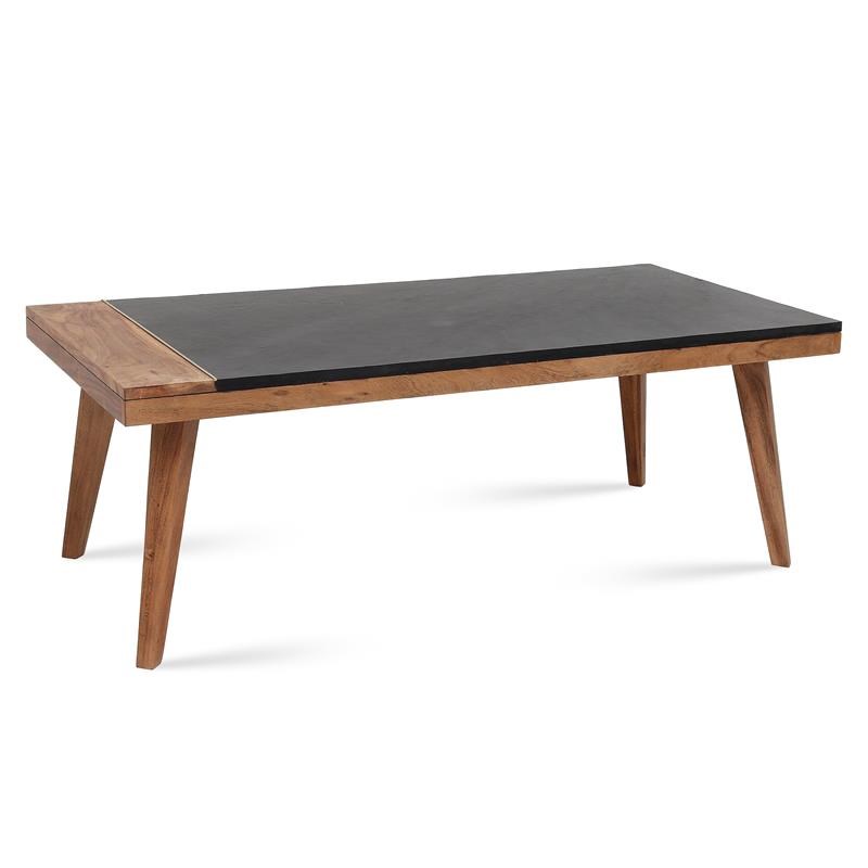 Pemberly Row Slate and Natural Matte Wood Finish Cocktail Table