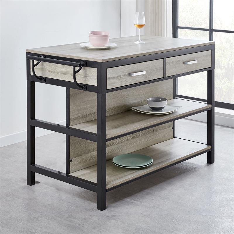 Pemberly Row Weathered Driftwood Counter Height Dining Table
