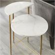 Pemberly Row Modern Transitional White Marble Top Accent Table