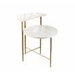 Pemberly Row Modern Transitional White Marble Top Accent Table
