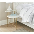 Pemberly Row Modern Transitional White Marble Top Accent Table