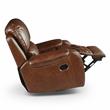 Pemberly Row Brown Faux Leather Manual Swivel Glider Recliner Chair
