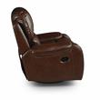Pemberly Row Brown Faux Leather Manual Swivel Glider Recliner Chair