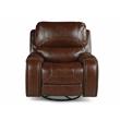 Pemberly Row Brown Faux Leather Manual Swivel Glider Recliner Chair
