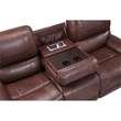 Pemberly Row Brown Faux Leather Manual Reclining 3-Piece Motion Set