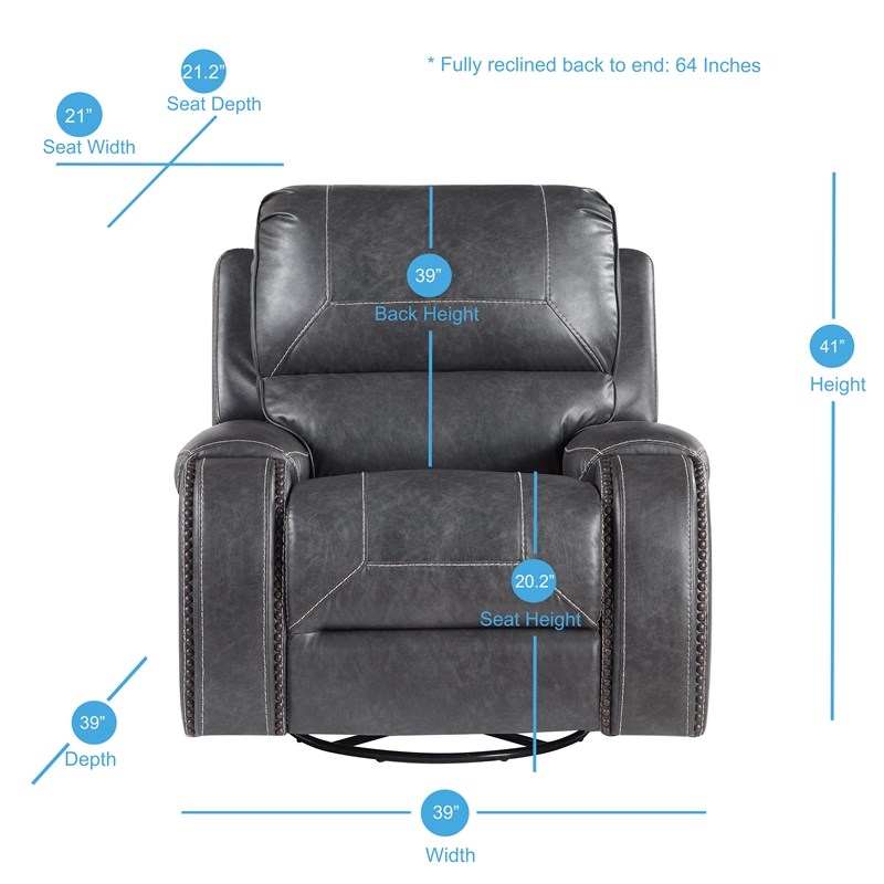 Pemberly Row Brown Faux Leather Manual Reclining 3-Piece Motion Set