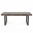 Pemberly Row Contemporary Live Edge Cherry and Ebony Wood Cocktail Table
