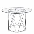 Pemberly Row Modern / Contemporary Chrome and Glass Top Dining Table