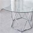 Pemberly Row Modern / Contemporary Chrome and Glass Top Dining Table