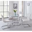 Pemberly Row Modern / Contemporary Chrome and Glass Top Dining Table