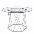Pemberly Row Modern / Contemporary Chrome and Glass Top Dining Table