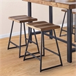 Pemberly Row Natural Honey Brown Wood and Black Metal Counter Stool