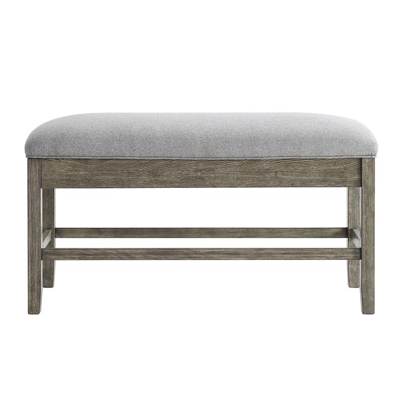 Pemberly Row Transitional Gray Driftwood Storage Counter Bench