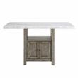 Pemberly Row White Marble and Driftwood Counter Height Dining Table