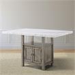 Pemberly Row White Marble and Driftwood Counter Height Dining Table