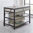 Pemberly Row Contemporary Weathered Driftwood 3-Piece Dining Set