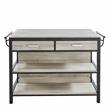 Pemberly Row Contemporary Weathered Driftwood 3-Piece Dining Set