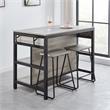 Pemberly Row Contemporary Weathered Driftwood 3-Piece Dining Set