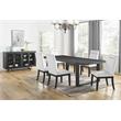 Pemberly Row Rubbed Charcoal 8-Piece Dining Set with White Side Chairs